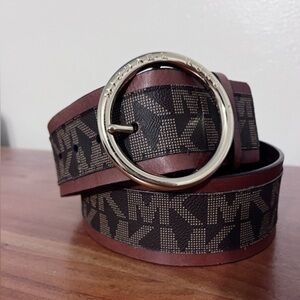 Michael Kors New! Iconic Leather Logo Print Belt